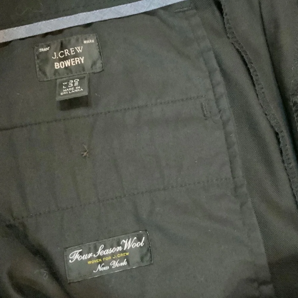JCrew Black 30 32 Slim Bowery Four Seasons Wool Dress Pants ‘Minimalist Normcore